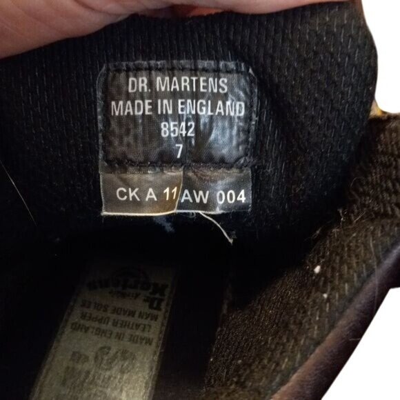 Dr. Martens UK 7 US 9 Brown Leather Lace-Up Ankle Boots 8542 Y2K Chunky Vintage - Picture 9 of 11